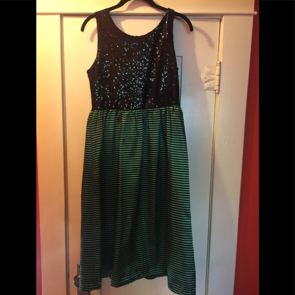Sequined and silky dress by Kersh.